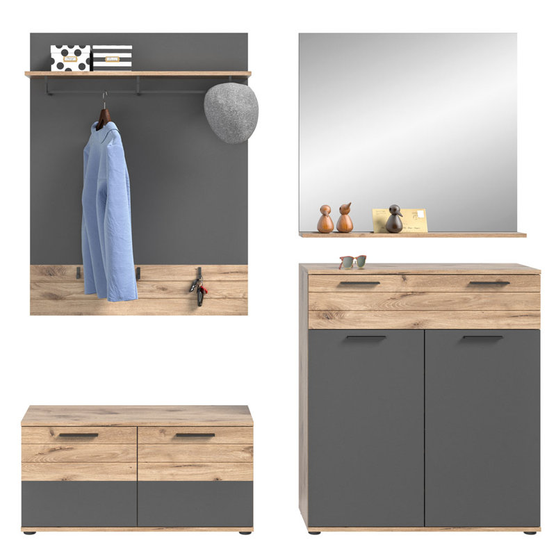 Gyzelle Hall Tree with Bench and Shoe Storage