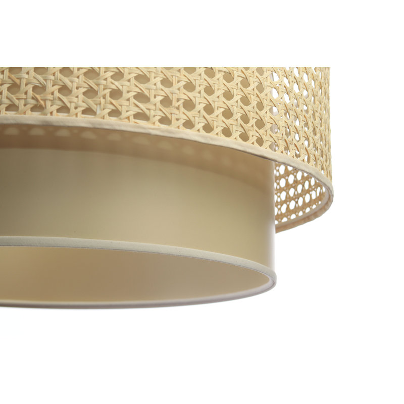 Wampum 1 - Light Cream Drum Pendant, 20cm H x 40cm W x 40cm D