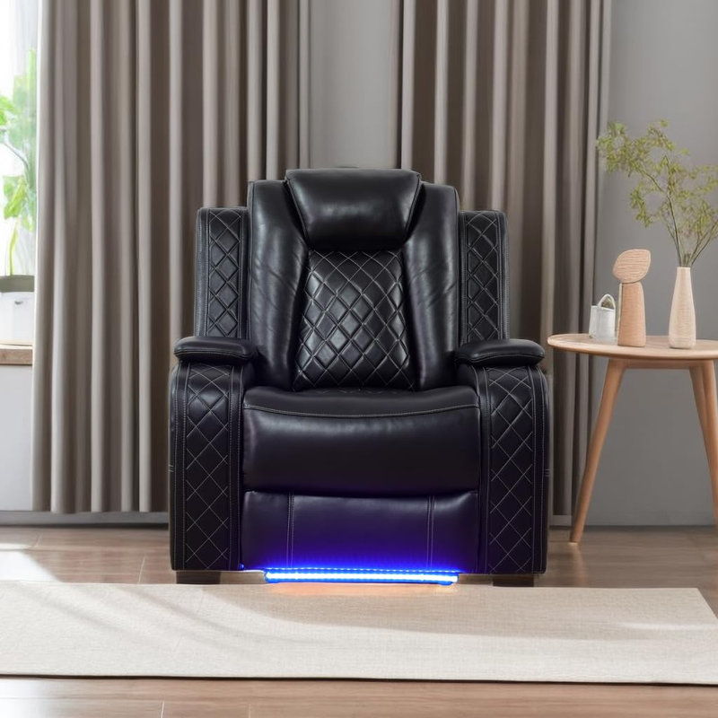 Fauteuil inclinable en cuir noir