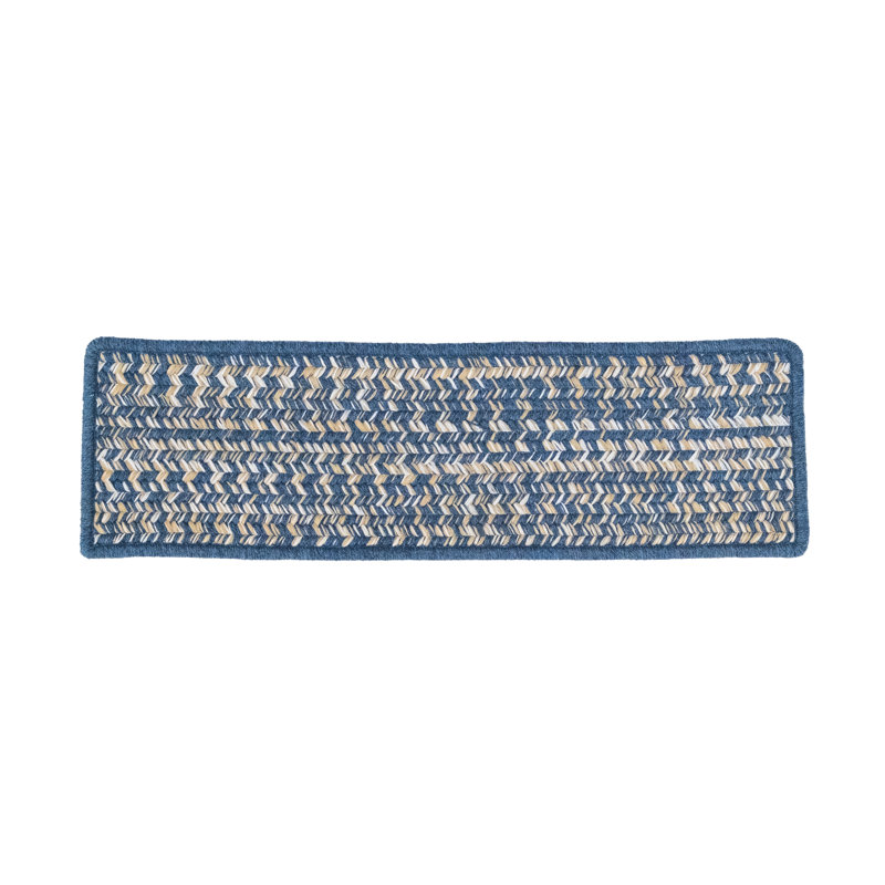 Tapis d'escalier en laine mélangée Monterey, ensemble de 7, Bleu