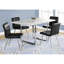 Table de salle à manger rectangulaire de 60 po pour la cuisine, plateau en stratifié gris, pieds en métal, stratifié d'aspect contemporain, repose-pieds élégant
