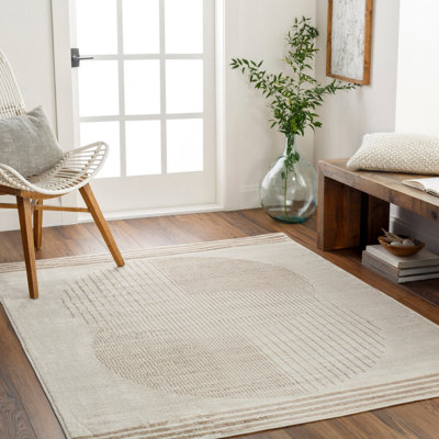 Skandi Modern Boho Light Brown Area Rug