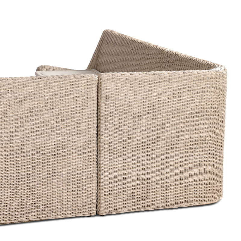 Senna Outdoor L-Shape Dining Banquette, Left Hand Facing