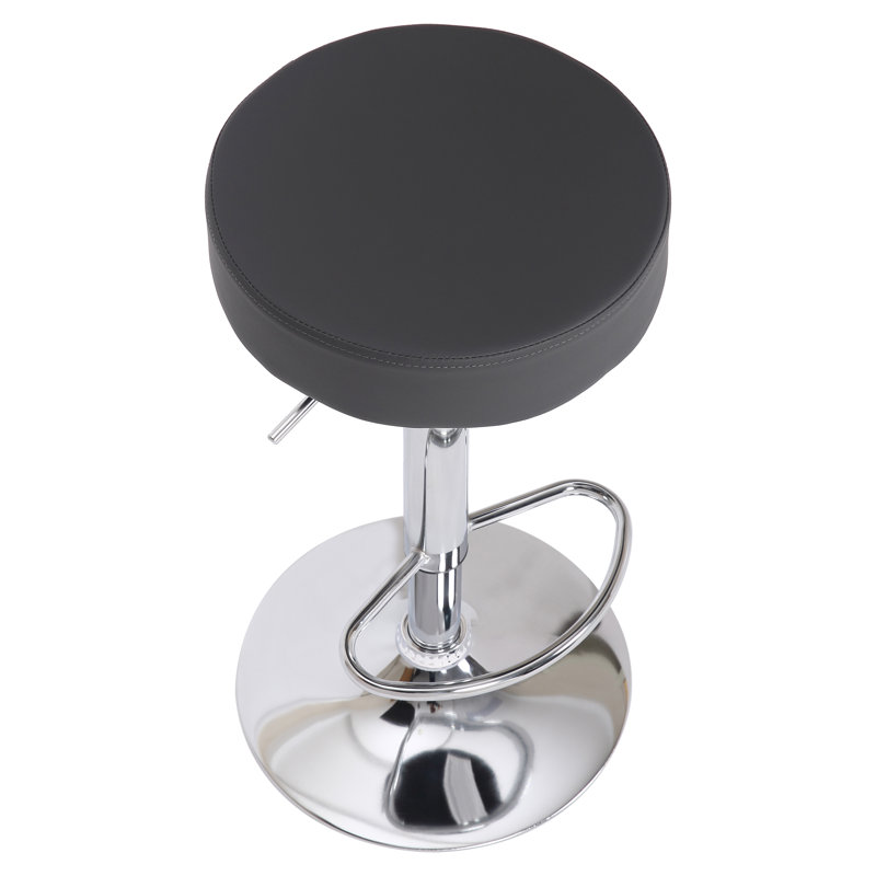 Bartz Swivel Upholstered Adjustable Height Counter Stool with Metal Frame, Chrome