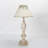 Rustic Vintage Table Lamp With Distressed White And Blue Shade, Elegant Base Design, 28.54" Height