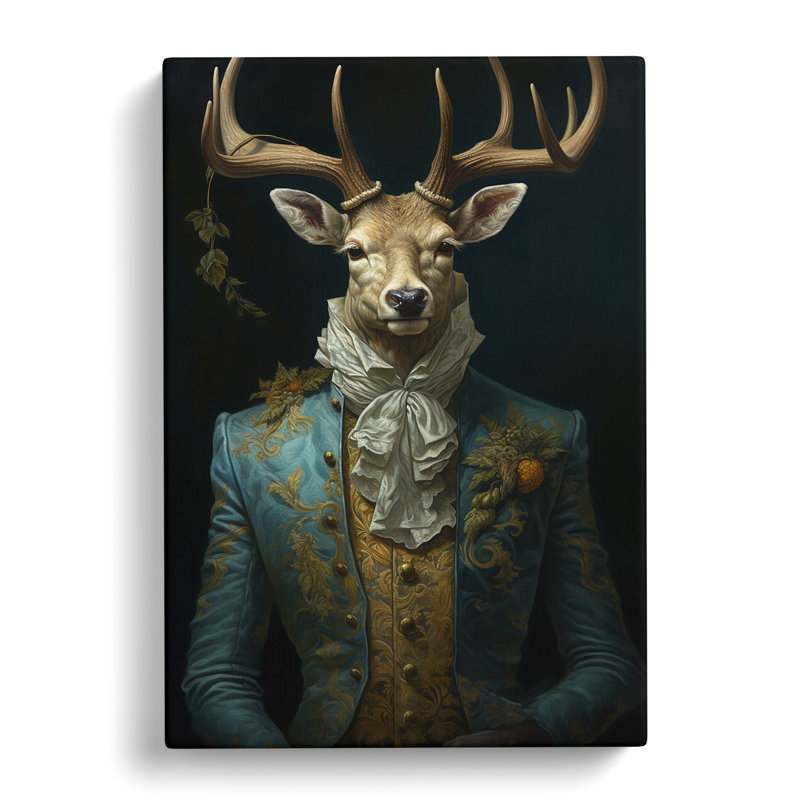 Stag Baroque - No Frame Print, 50cm H x 35cm W x 3cm D