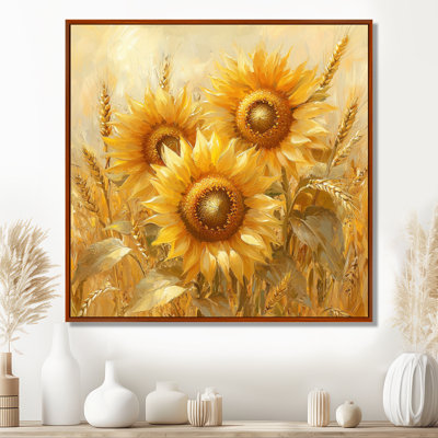 "Tournesols" dans la basse-cour de blé - Art mural
