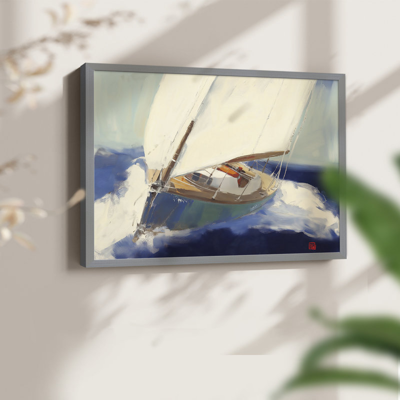 Nautical Series-XLII - Reproduction encadrée - Restickable, H 11 po x l 14 po, Gris