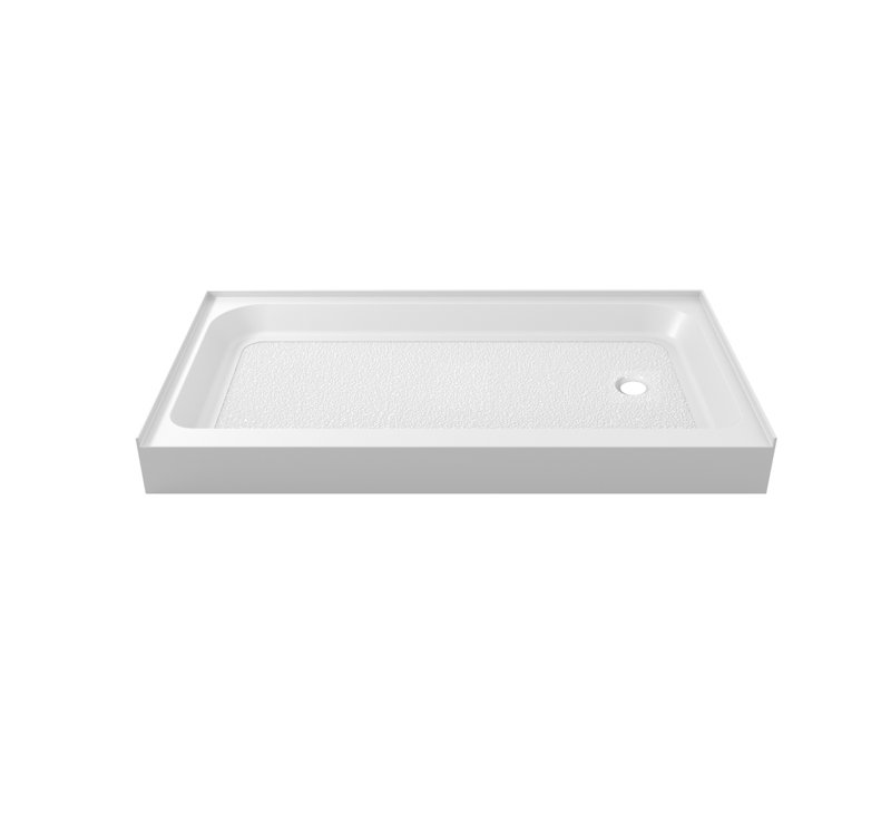 Base de douche simple Laredo l 60 po x P 36 po, À droite