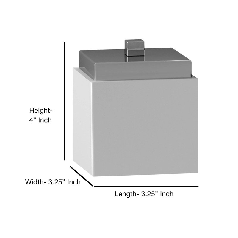 Meuble-lavabo Oneita | Rangement élégant pour les cotons-tiges, les balles, les éponges et les sels de bain | Pot décoratif pour salle de bain, chambre à coucher | Céramique / garniture en métal