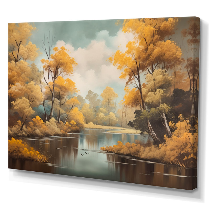 «Whimsical River and Forest I», reproduction d'art sur toile, H 12 po x l 20 po x P 1 po, Toile tendue