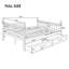 Structure de lit pour enfant pleine grandeur avec 2 tiroirs de rangement sous le lit, lit plateforme en bois avec garde-corps de sécurité, conception à profil bas, système de support à lattes robuste, aucun sommier nécessaire, rose-225059170-225059181
