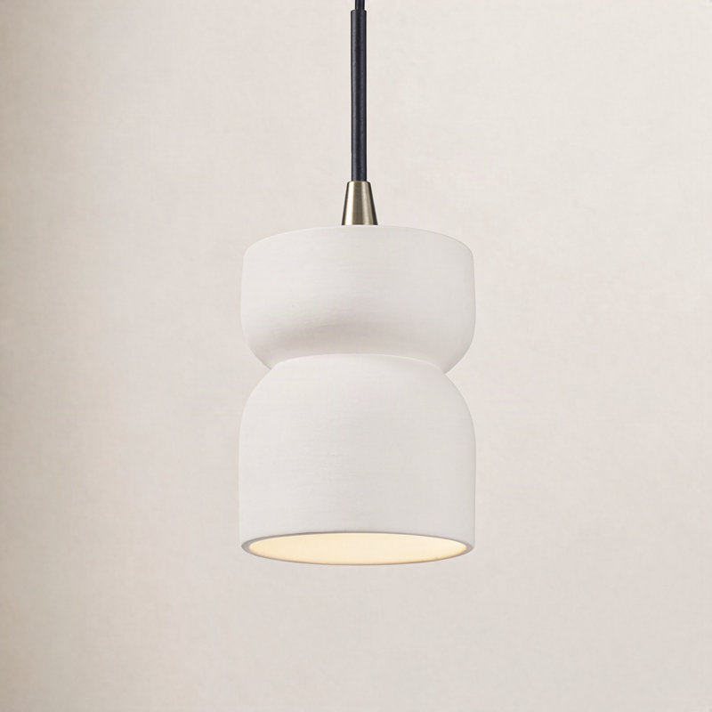 Luminaire suspendu en sablier Leni, Bisque, Laiton antique