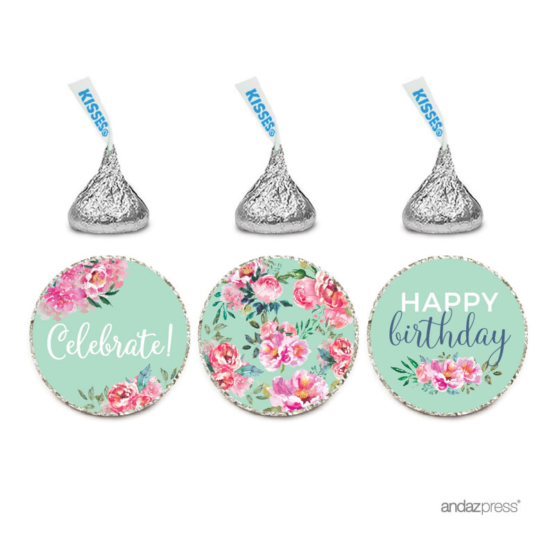 Étiquette de chute de chocolat à papier joyeux anniversaire