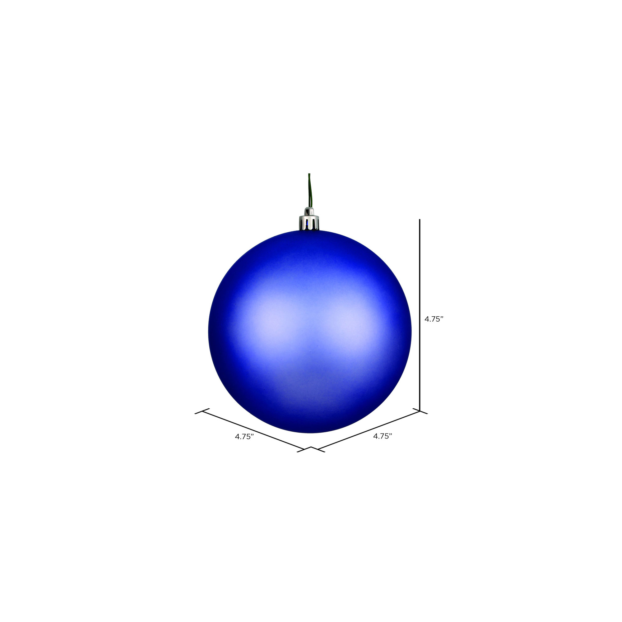 Holiday Solid Ball Ornament, Periwinkle 1, 4.75" H x 4.75" W x 4.75" D