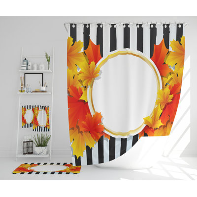 Nelvie Polyester Shower Curtain Set