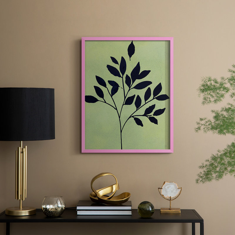 Earthly Botanical I, reproduction encadrée - bois massif, H 15 po x l 12 po, Rose