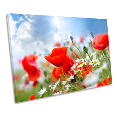 Poppy Field Summer Floral - Wrapped Canvas Art Prints