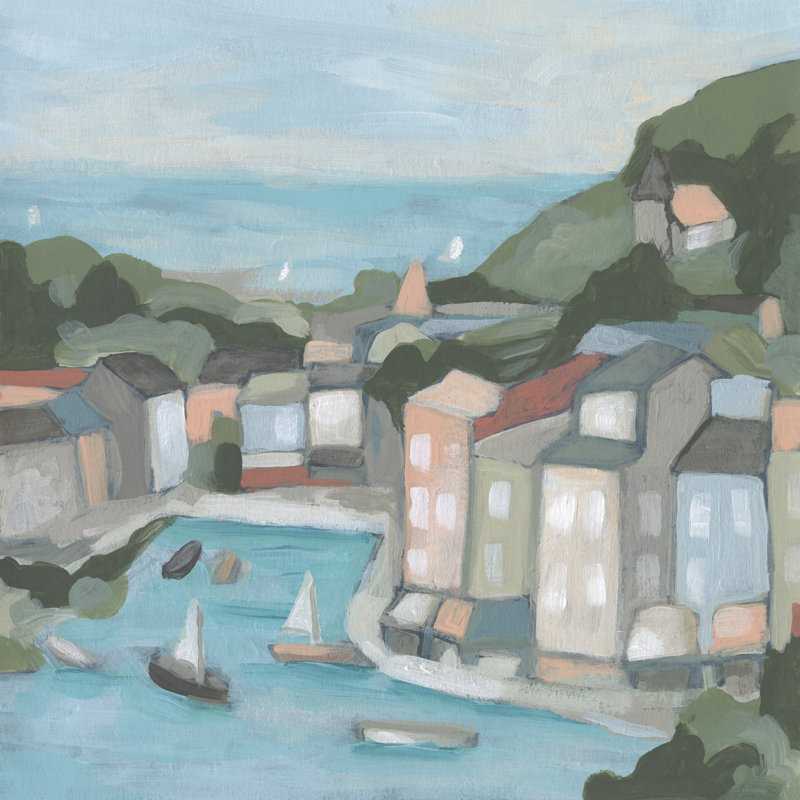 Villa Harbor I by June Erica Vess - Wrapped Canvas Painting, 122cm H x 122cm W