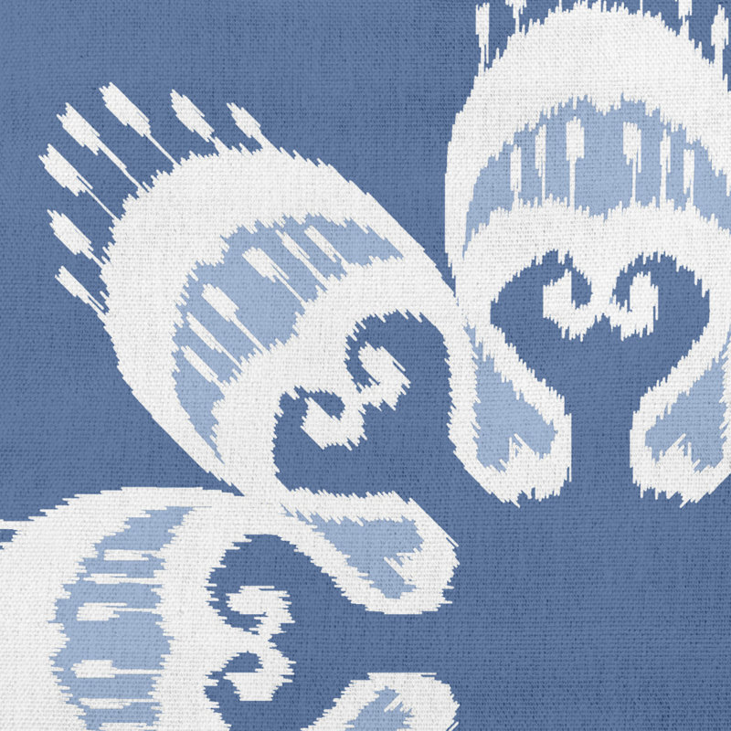 Housse et insert de coussin rectangulaire extérieur Ikat Mandala, Bleu moyen