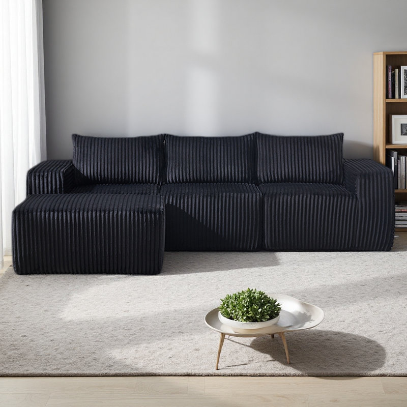 Canapé modulaire Modern, Tissu noir