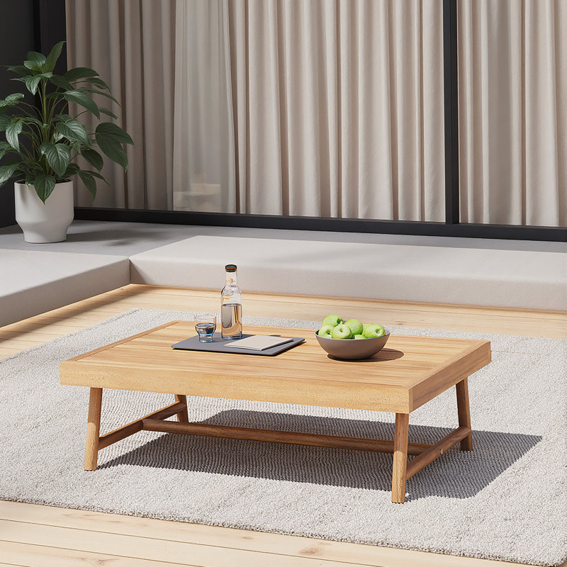 Patio Acacia Wood Rectangle Coffee Table, Teak