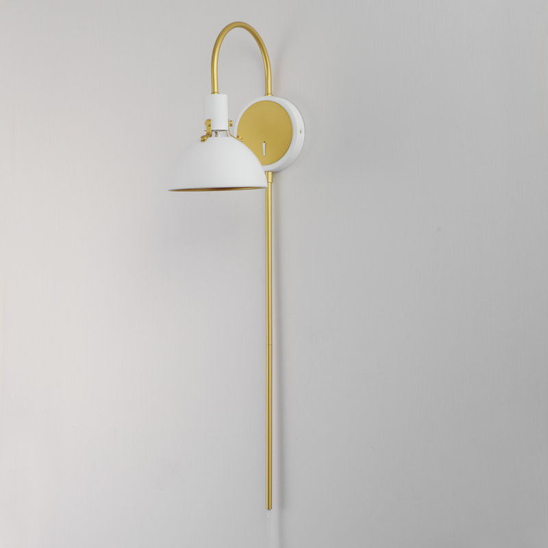 Luminaire de grange en métal Schult, Blanc / argent