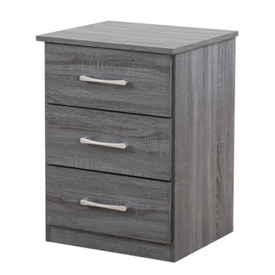 Modern Nightstand, 3 Drawers Nightstand, Bedroom Nightstand