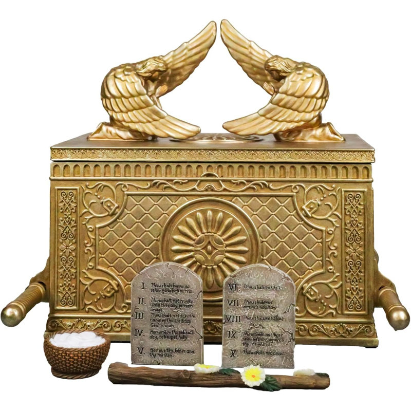 Matte Throne Of God Ark Of Covenant Model W/ Contents Trinket Box Figurine