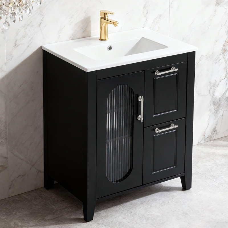 Pelaga 24 Inch Bathroom Vanity With Sink, Black