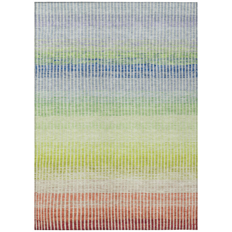 Machine Washable Indoor/Outdoor Chantille ACN2313 Stripes Rug, Rectangle 5' x 7'6"