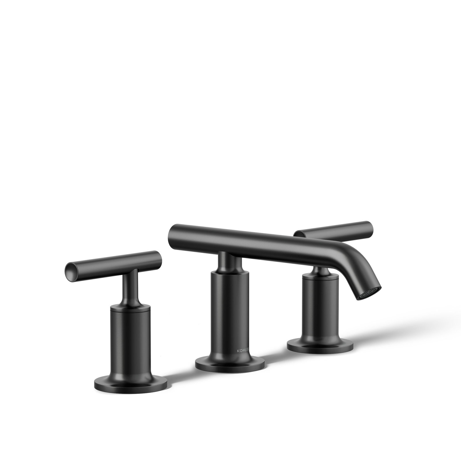 Purist Widespread Bathroom Faucet with Drain Assembly, Matte Black