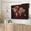 «Maroon World Map Wall Art»-1404668424
