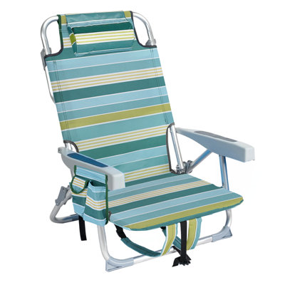 Chaise de plage de camping légère et portative pour adultes, chaises de plage pliantes à plat pour l'extérieur avec 5 positions, chaise de plage à dos avec barre à serviettes, pochette à fermeture à glissière, porte-gobelet