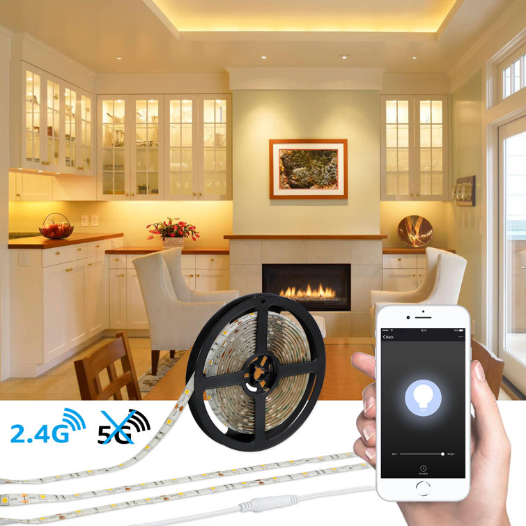 16.4 Ft Led Strip Lights, Work With Alexa, Smart Phone App Control, Flexible Wireless Tape Light