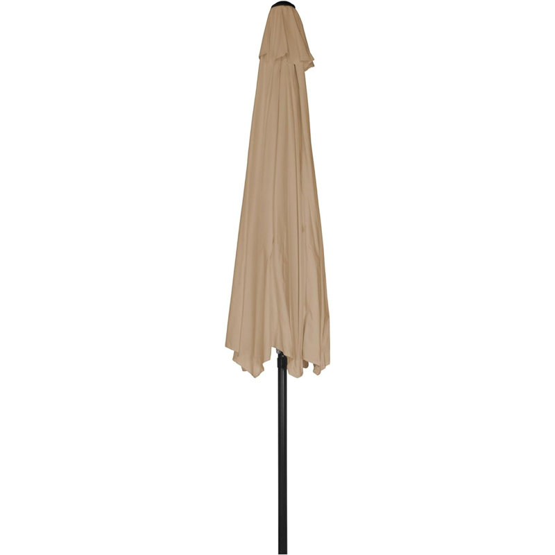 Parasol de marché avec manivelle Vosgan, Brun clair