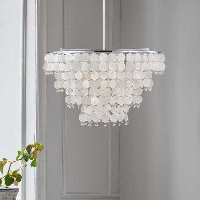 Ikraan 4 - Light Dimmable Tiered Chandelier, Chrome