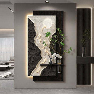 Black Manufactured Wood Sandstone Wall art