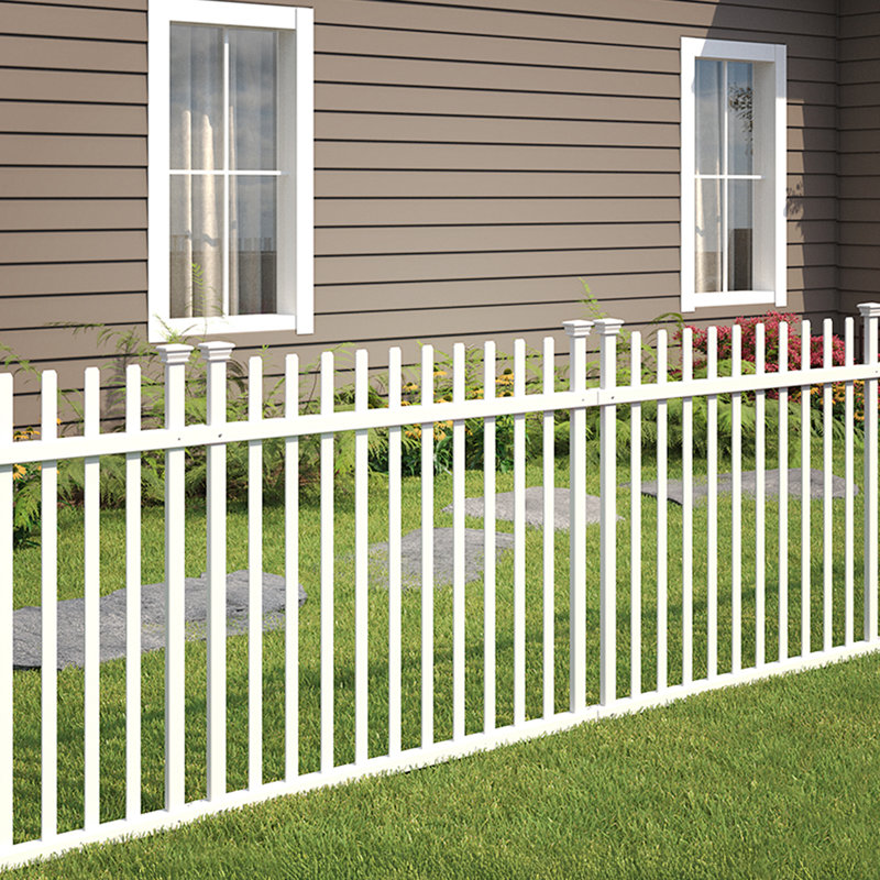 Zippity Outdoor Products 3.4 ft. x 3.7 ft. Burbank No-Dig Vinyl Garden Picket Fence Panel (2-Pack)