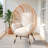 Oversized Wicker Egg Chair with 9.8" Thick Cushions, All-Weather Outdoor/Indoor Patio Lounge Chair-1005373916