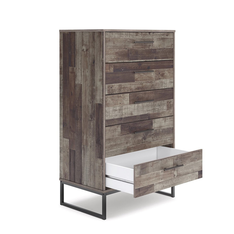 Joanette 29.88'' W 5 - Drawer Dresser, Gray