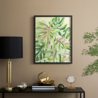 Expressive Palms II Framed Print - Solid Wood