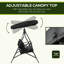 3 Porch Swing With Canopy And Soft Padding, Black Finish Garden Comfortable Seat Cushion For Outdoor Use