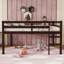 Full Rubber Wood Loft Bed With Ladder-697304946
