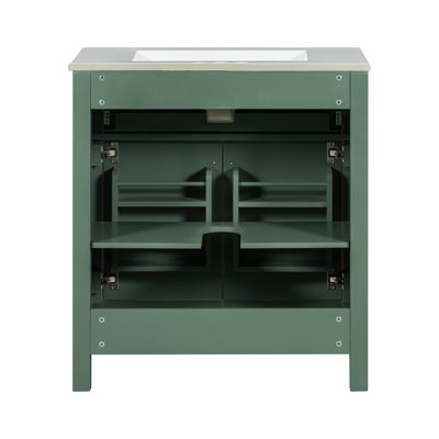 Ensemble de meuble-lavabo moderne avec lavabos doubles, lavabos doubles, tablette réglable, portes à fermeture en douceur et tiroir rabattable