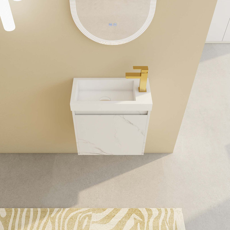 Meuble-lavabo mural flottant 20 po avec lavabo en résine