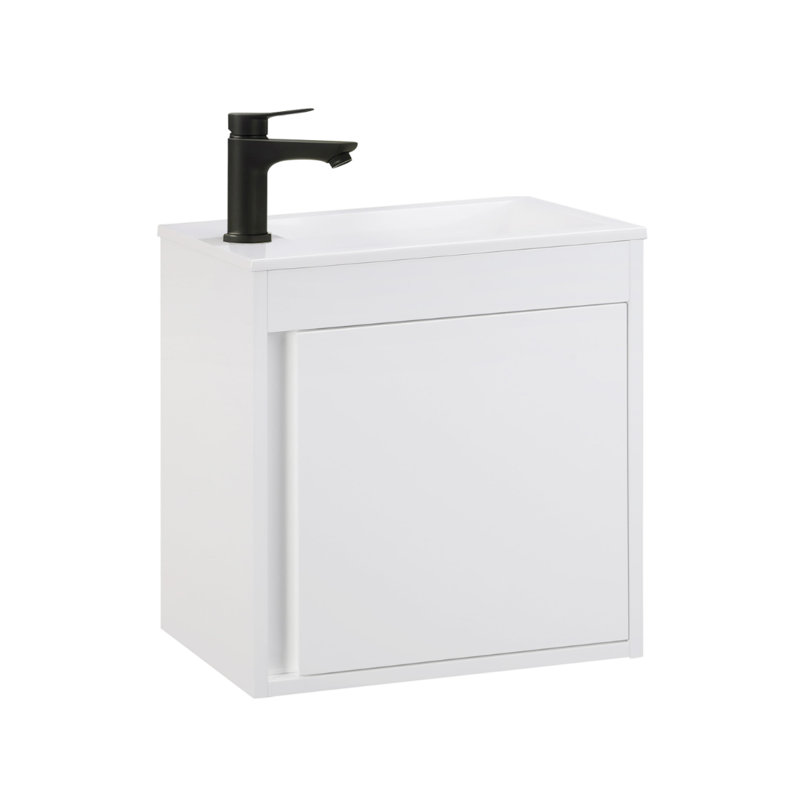 500 mm Wall Mounted Single Vanity with Integrated Resin Basin, White