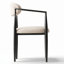 Chaises de salle à manger modernes en chenille avec accoudoirs et structure en métal-1007009939
