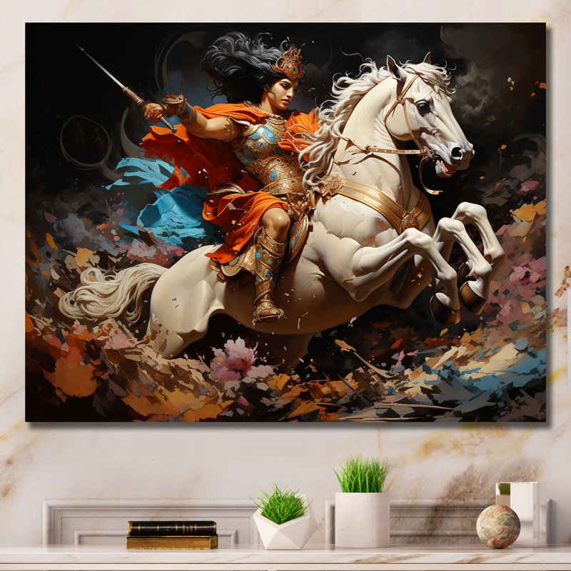 Hindou Arjunas champ de bataille indien Expression I - Art mural indien, Toile tendue, H 12 po x l 20 po x P 1 po