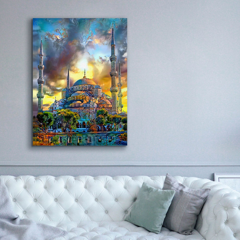 «Istanbul Turquie Blue Mosque» par Pedro Gavidia, art mural sur toile, H 54 po x l 40 po x P 1,5 po